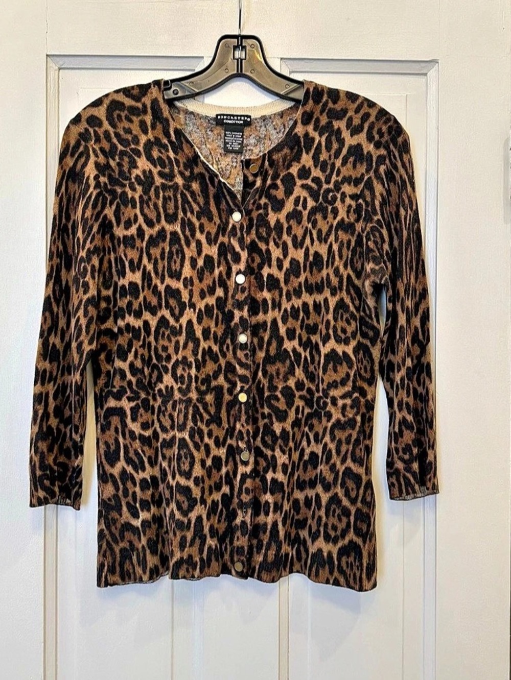 Doncaster Collection Cashmere Leopard Cardigan